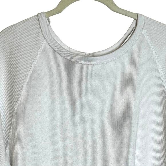 Free People We The Free Amelia Thermal Waffle Knit Top Medium White OB967842 - Picture 2 of 7